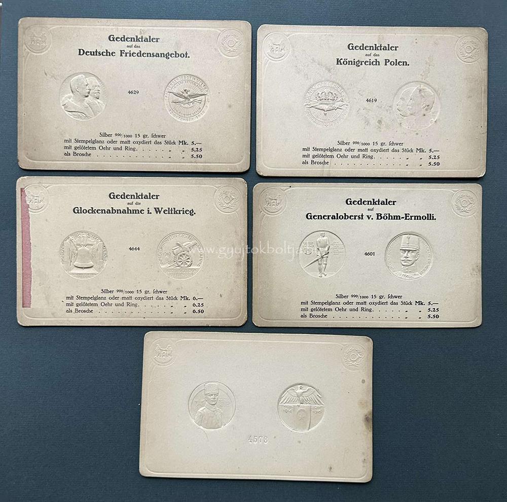 I. Vil�gh�bor�s eml�k�rem / jelv�ny dombornyomott rekl�m lapok